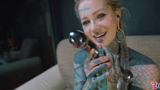 Tattoo Girl Masturbating With BIG STEEL TOY, ANAL Masturbation, Gape, A.-2