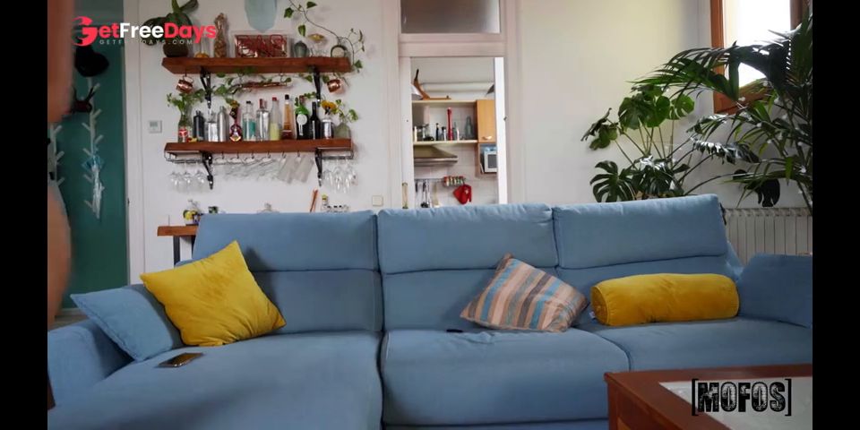 Hot Babe MySweet Apple Strips And Fucks On The Couch
