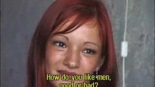 Aijja Is a Sexy Teen Redhead Who Strips down and Fucks during Casting Lesbian!-5