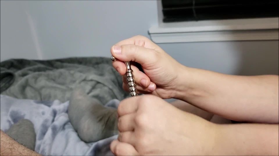 Urethral Sounding - Urethral Screw Sounding with Cumshot as Sound gets Dropped & Lost Inside! on cumshot 