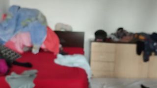 American Porn Hot wife cuts off her clothes. Amateur mom hairy pussy, big tits, big ass.-5