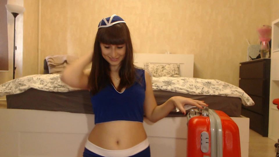 xxValeryxx – Sexy Horny Stewardess Plays and Cums Creampie!