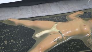 Transparent Latex Vacuum Bed Bound Girl Gets Fucked by Remote.-4