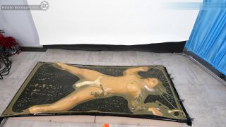 Transparent Latex Vacuum Bed Bound Girl Gets Fucked by Remote.-9