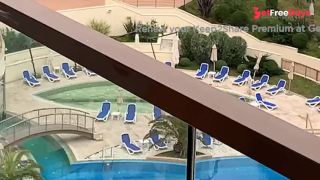 Naked having Breakfast on Hotel Balcony-6