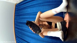 Trampled by dirty Reebok Instapump sneakers - view from ground.-7