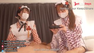 [GetFreeDays.com] Japanese girls gives a guy a handjob while being tortured with toys wearing a retro maid costume. Adult Leak March 2023-1