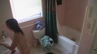 Naked girl after shower Voyeur!-3