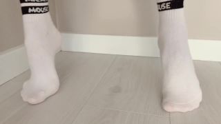 Young Hot Brunette does Sockjob --7