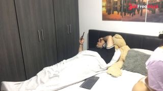 My horny stepdaughter masturbates in front of me and makes a video-0