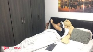 My horny stepdaughter masturbates in front of me and makes a video-3