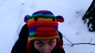 russian amateur porn video First Time PUBLIC Blowjob in Winter Laruna Mave [FullHD 1080P], laruna_mave on teen-7