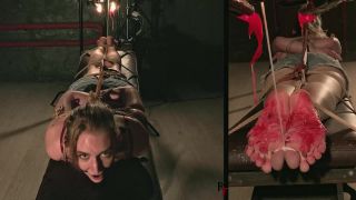 Hot Wax On Katrinas Soles - Tightly Tied And Ballgagged Q...-6