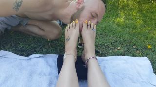 Goddess gets her feet worshipped-0