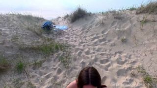 NikaBunny69 - Sucking off my best friend at the public beach and taking cumshot on my pretty face-3