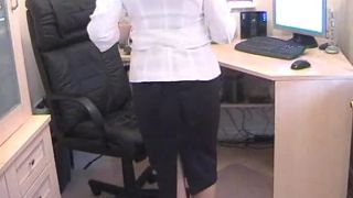 OfficeGirls (jan09a) SECRETARY NATASHA SPREADS HER LEGS IN WOLFORD NEON PANTYHOSE (mp4)-6