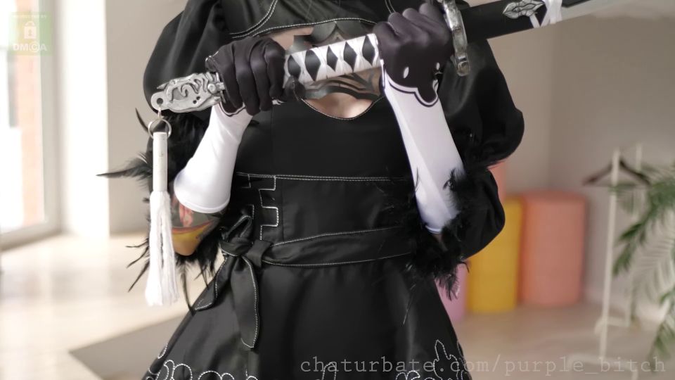 2B From Nier Automata Fucks Both Holes With Black Dildos Purple Bitch 1080p