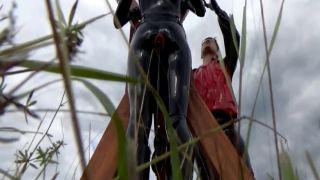 7718 Chained Girl In Latex Two Dildo Gets Punished-8
