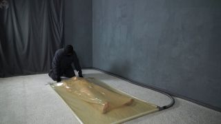 Transparent latex vacuum bag in a transparent vacuum bed.-2