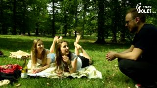 Czech SolesTwo Barefoot Girls In Park Having Their Feet Worshiped By A Stranger (Foot Worship, Public Feet) - 1080p-1