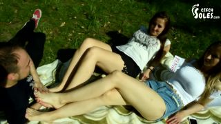 Czech SolesTwo Barefoot Girls In Park Having Their Feet Worshiped By A Stranger (Foot Worship, Public Feet) - 1080p-6