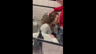 Thefacelesscoupleuk - public toilet blowjob this is our first public tape and we loved it we snuck 08-03-2023-1