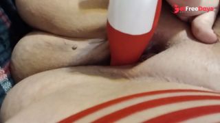 Amateur BBW uses a thrusting vibrator-0