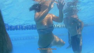 Underwater somersaults and double boob  slip-2