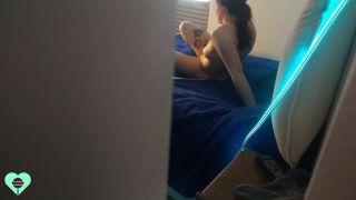 Spying hungry girl dildoing pussy on the bed - Masturbation-5