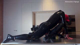 MistressAe's Latex Doll Squirts on Countertop in HD Femdom T-6