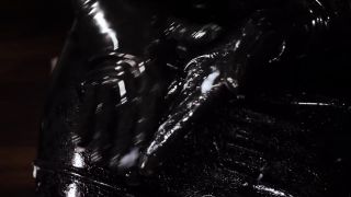 sweetshinygirl - Stepsister in Latex Dress and Latex Gloves shows her Oiled Tits till Cum-9