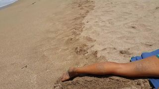 Fun To Have No Panties In Public Sandy Butt Plug On Public Beach-2