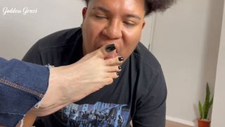   Goddess Grazi - Remove all the foot odor from my feet with your tongue  Foot Domination  Foot Domination-3