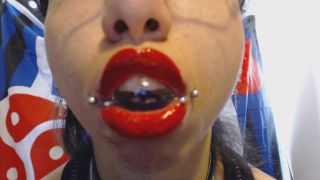 xxx video clip 38 Miss Alice the Goth – Red Lipstick Drooling and Spit Bubbles - goth - fetish porn femdom sissy chastity-8