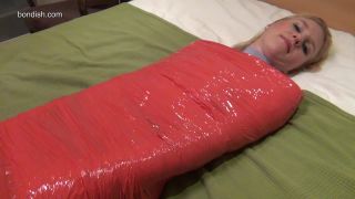 Anna in encased in zentai clingfilm bondage - bondage - femdom porn fetish fantasy studio-0