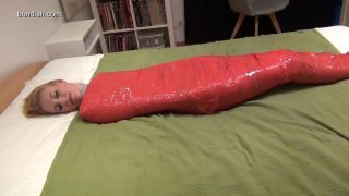 Anna in encased in zentai clingfilm bondage - bondage - femdom porn fetish fantasy studio-5