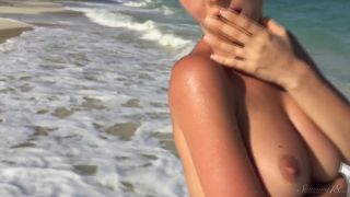 Divine Blonde With Large Breasts Naked At The Beach  Full Video-8