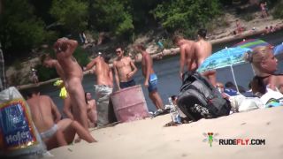 Blowjobs  and sex on a naturist strand  3-1