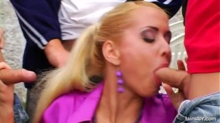 Porn tube Julie Gets A Bukake By The Lawnboys-6