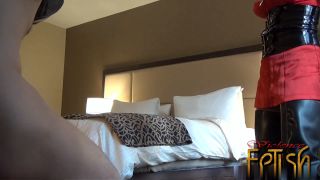 Black Latex Boot Ball Busting.-8