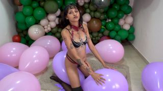 xxx video clip 27 fishnet fetish Latin Desires – Gothic Destruction Mia s Balloon Demolition, dirty talking on pov-1