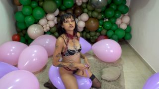 xxx video clip 27 fishnet fetish Latin Desires – Gothic Destruction Mia s Balloon Demolition, dirty talking on pov-2