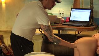 Punch deep anal fisting with belly bulge of horny slut D...-6