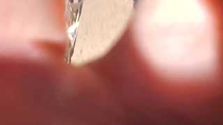 Sexy lace thong shows lots of pussy on beach-6