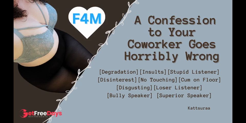 F4M  A Confession to Your Coworker Goes Horribly Wrong  Degradation  Disinterest  Roleplay