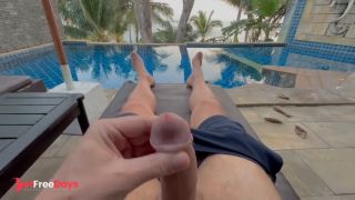 [GetFreeDays.com] morning wood in front of hotel pool lets jerk it out and cum a hot sperm load Porn Stream November 2022-7