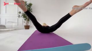 yoga of long legs in tight black leggings-6