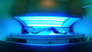 Sexy BBW Playing Public Tanning Bed bbw SexyNEBBW-3