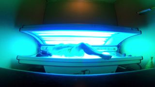 Sexy BBW Playing Public Tanning Bed bbw SexyNEBBW-7