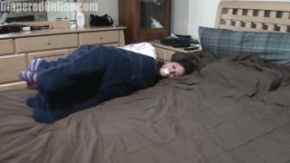 DiaperedonlineDonna Donna Hogtied in Overalls Orgasms-3